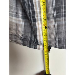 Dickies Plaid Snap Button Western Work Shirt Men’s L Gray Tan Short Sleeve Y2K