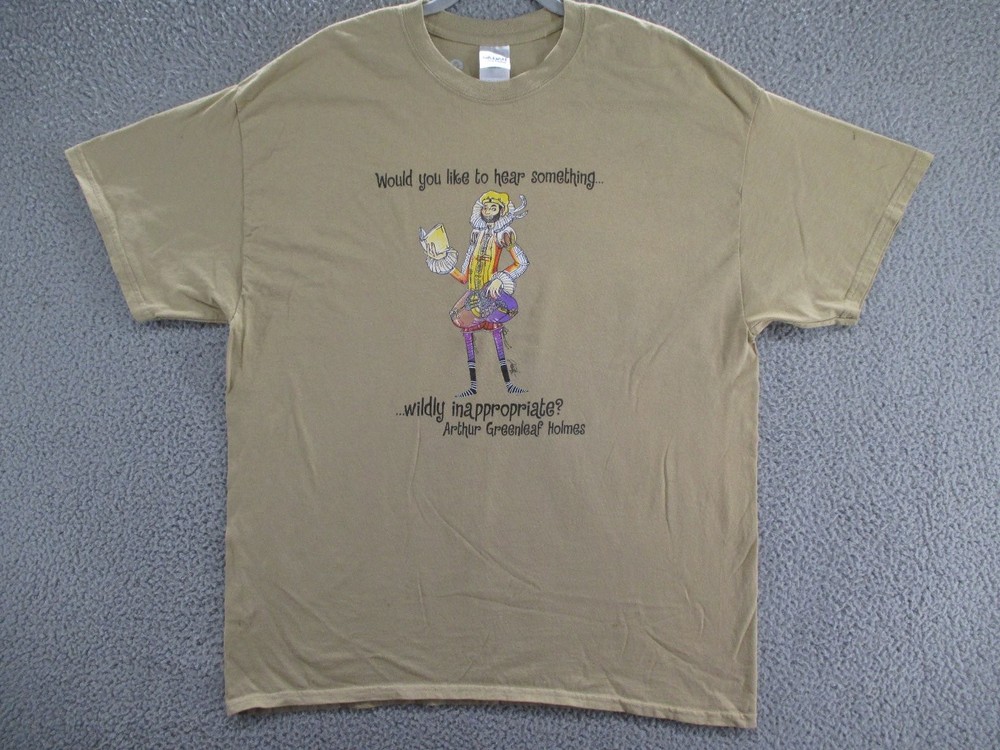 Arthur Greenleaf Holmes Shirt Mens XL Renfaire Comedy Graphic Print Novelty Tee