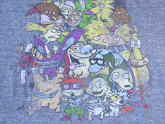 Nickelodeon Tee Character Mash Up Graphic T Shirt Rugrats Ren Stimpy L Large