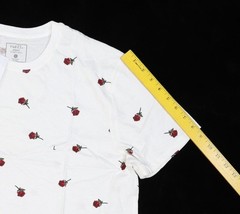 Rue21 Shirt Mens Large White Jersey Scoop Hem Graphic Rose Print 100% Cotton