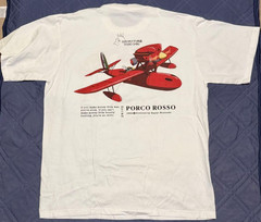 Studio Ghibli Porco Rosso T-Shirt Kurenai no Buta Miyazaki Anime Japan White XL
