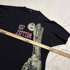 Vintage Led Zeppelin Shirt Mens XL Black Hermit Graphic Double Sided Rock 2001