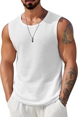 Mens Waffle Knit Tank Tops 2 Pack Breathable Sleeveless Summer Muscle Shirts