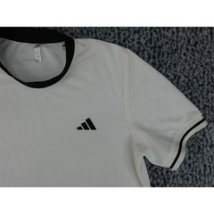 Adidas Mens Performance T-Shirt White Black JC6742 Large Short Sleeve Crew Neck