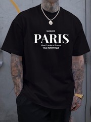 Paris France Vintage Travel Graphic T-Shirt Romantic City Streetwear Tee