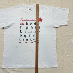 Vintage 90s The Canadian Alphabet Funny Graphic T-Shirt White 80s Men’s Size XL