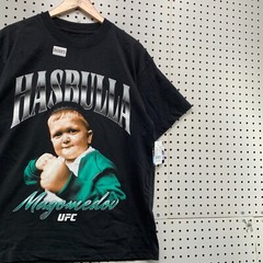 NEW UFC Hasbulla Shirt Mens Medium Black Short Sleeve Magomedov NWT 21×27.5