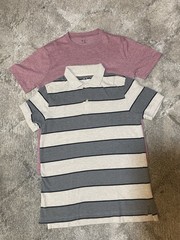 Lot Of 2 Gap Mens Shirts Size S Striped Polo Crewneck Tee Short Sleeve