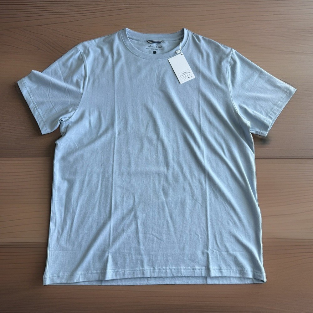 Porter & Ash Performance T-Shirt Light Blue Cotton XL Men’s Shirt NWT