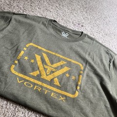 Vortex Optics Trigger Press Short Sleeve T-Shirt Men’s Large Military Heather