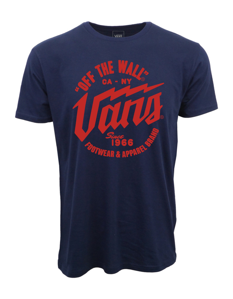 VANS MENS BOLT NAVY PREMIUM T SHIRT NEW