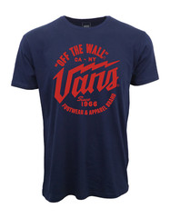 VANS MENS BOLT NAVY PREMIUM T SHIRT NEW