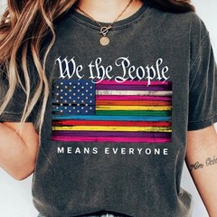 We The People Pride Shirt, Rainbow American Flag Tee, LGBTQ Equality Shirt