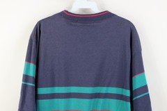 Vintage 90s Streetwear Mens Large Distressed Striped Color Block Knit T-Shirt