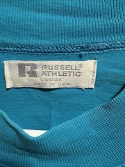 Vintage Russell Athletic USA Made Teal Long Sleeve T Shirt Large