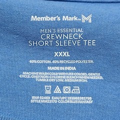 Member’s Mark Crewneck Tee Mens XXXL Blue Fantasy NEW Classic Fit MM22170