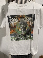Supreme Godzilla Graphic Logo Men’s Crew Neck Short Sleeve Cotton Tee White S