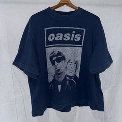 Oasis Abercrombie & Fitch Cropped T Shirt Size XL Blue Boxy Double Sided
