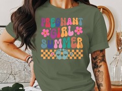Pregnant Girl Summer T-Shirt – Funny Maternity Tee for Cool Moms-to-Be