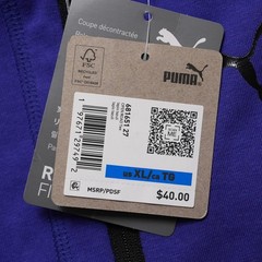 Puma T Shirt Mens XL Open Road Purple Zipper Pocket Athletic Short Sleeve