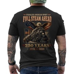 Big Boy 4014 Train USA 250th Anniversary Patriotic American ON BACK T-Shirt