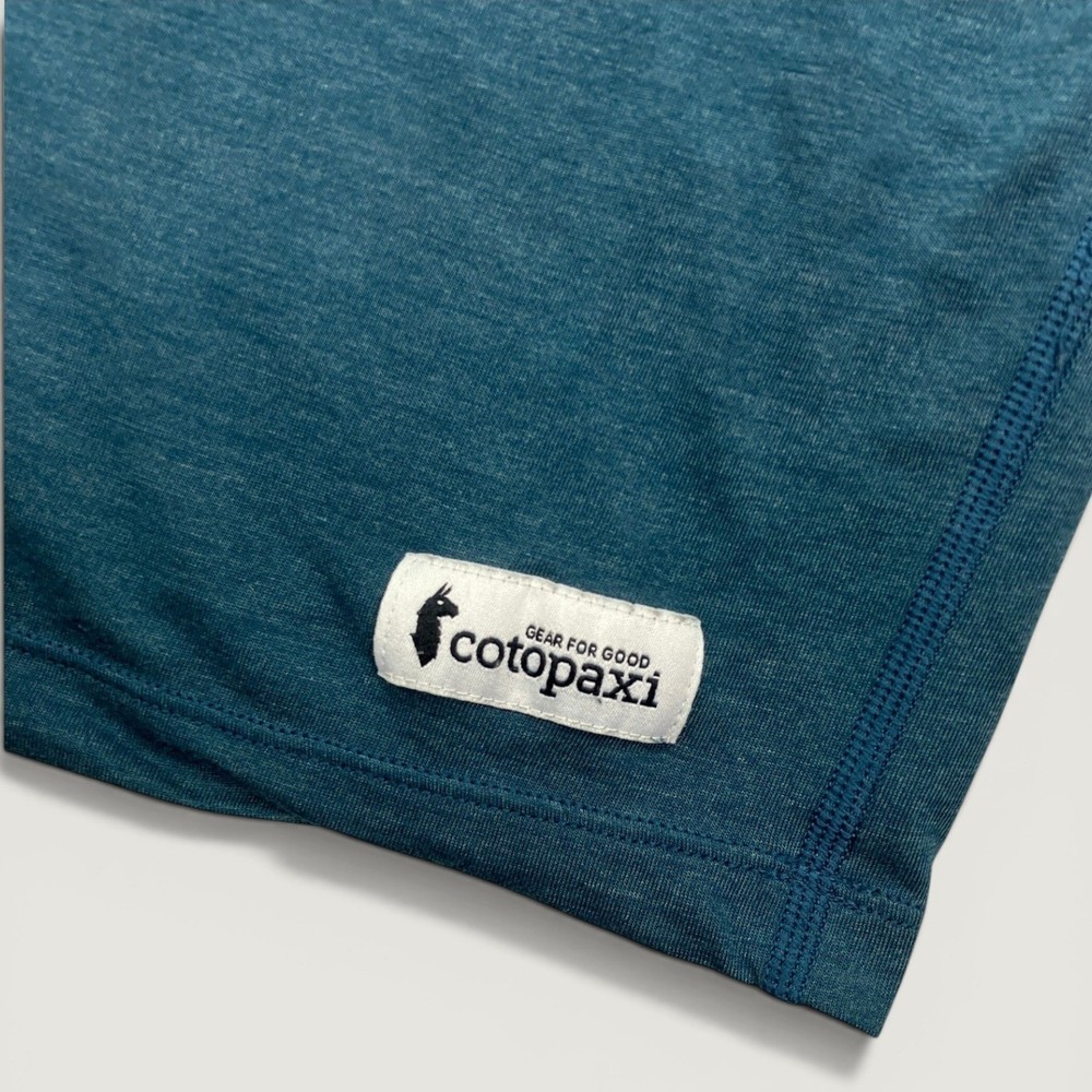 Cotopaxi Mens S T-Shirt Blue Short Sleeve Pocket Tee Recycled Tencel Blend