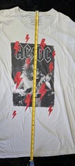 AC/DC Red Lighting T-Shirt Men’s Size XL White Graphic Cotton Tee Angus Young