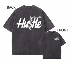 Mens Vintage Wash Hip Hop T Shirt Dont Knock The Hustle Front Back Graphic Tee