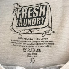 Fresh Laundry USA Flag & Flowers T-Shirt Large Mens/Womens White Short Sleeve