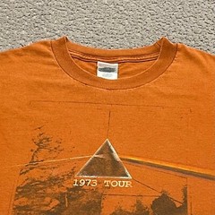 Pink Floyd T Shirt Mens L Orange 1973 Tour Reprint Short Sleeve AAA Alstyle Tee