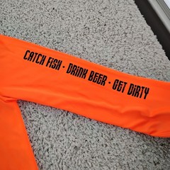Dirty Hooker Shirt Mens Large Orange Performance Fishing Beach Beer Outdoor A4