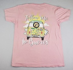 Bucees Shirt Unisex M Pink VW Flower Bus Follow Me Road Trip Dual Retro Graphic