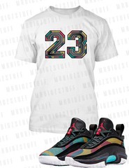 23 Graphic Sneaker Sport Hip Tee Shirt to Match J36 Tapestry Shoe Big Tall SM T