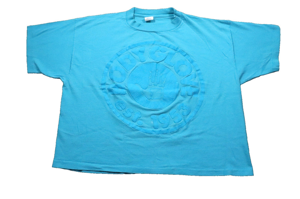 Body Glove Vintage 80s Single Stitch Cropped T-Shirt Men’s XL Blue Beach Surfer