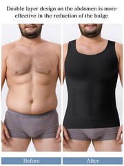 Mens Body Shaper Slimming Tummy Vest Compression Tank Top Faja camisa de hombre