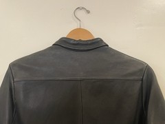 Henry Duarte Black Leather Short Sleeve Shirt 2000s Rare Collectible Rock LA