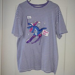 RARE Vintage 90s WDW Disney Blizzard Beach Ice Gator Striped Graphic T-Shirt XXL