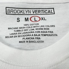 Brooklyn Vertical T Shirt Mens L USA Flag Smiley Face Crown Graphic White Cotton