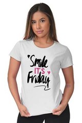 Smile Its Friday Funny Weekend TGIF Gift Womens Short Sleeve Ladies T Shirt