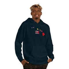 State Love-Hawaii Red/Blue Variation Unisex Hooded Sweatshirt