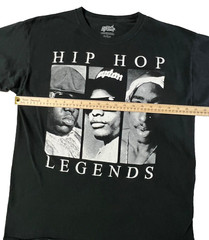 Original Flavor Hip Hop Legends 2 Pac Notorious BIG Eazy E Mens T Shirt L Black