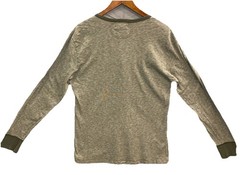 Double RL RRL Ralph Lauren Waffle Knit Henley Shirt Mens Large Thermal Designer