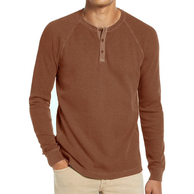 Zonbailon men’s T-shirt long sleeve bottomed shirt Breathable soft solid color