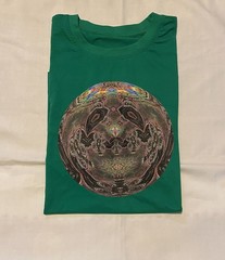 custom made t-shirts Unique Art merch Design Size Large Green Color crew neck