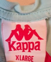Kappa Mens XL T-Shirt Light Blue All Over Print Logo Omini Graphic Tee 2021