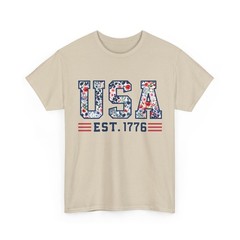 Floral Pattern Patriotic USA Shirt – 4th of July Graphic Tee Women Vintage