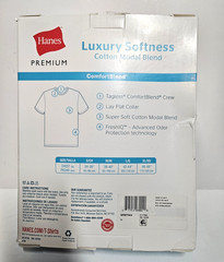 Hanes 4 Tagless T-shirts sz M premium Luxury Softness Lay Flat Collar Fresh IQ