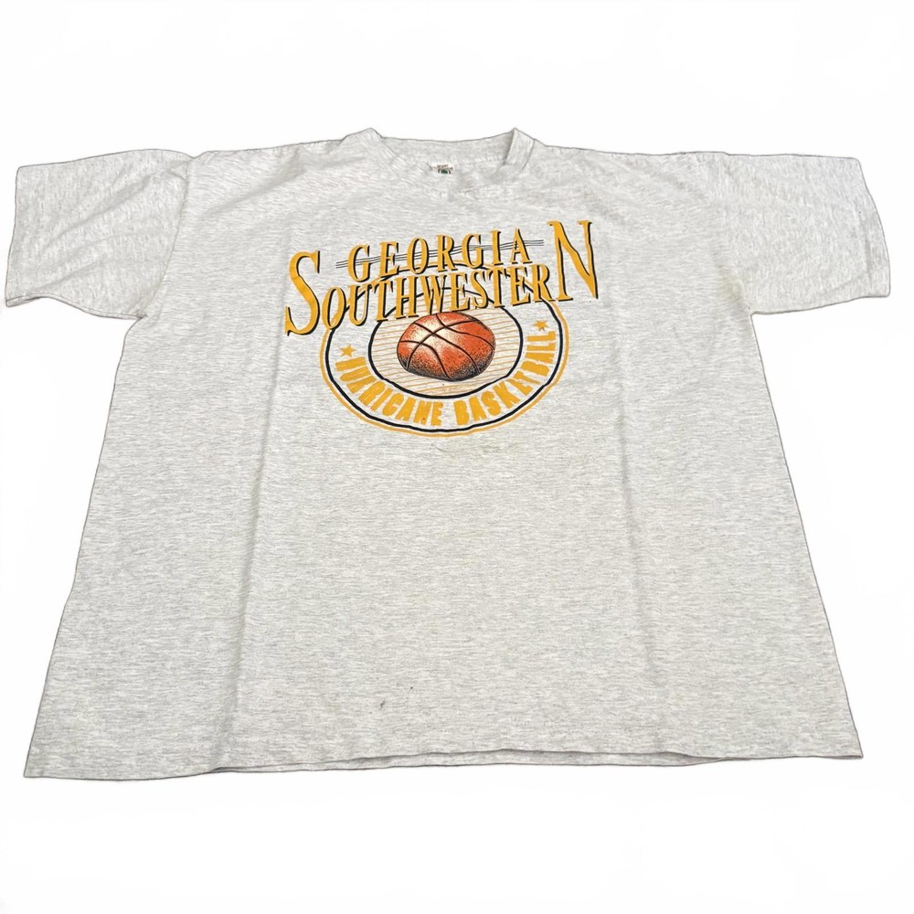 Vintage Georgia Southwestern Hurricane Basketball Graphic Tee Gray XL