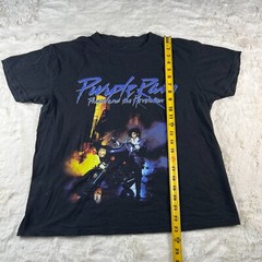 Prince Purple Rain Mens Medium Black Graphic Crew Neck Short Sleeves T-Shirt
