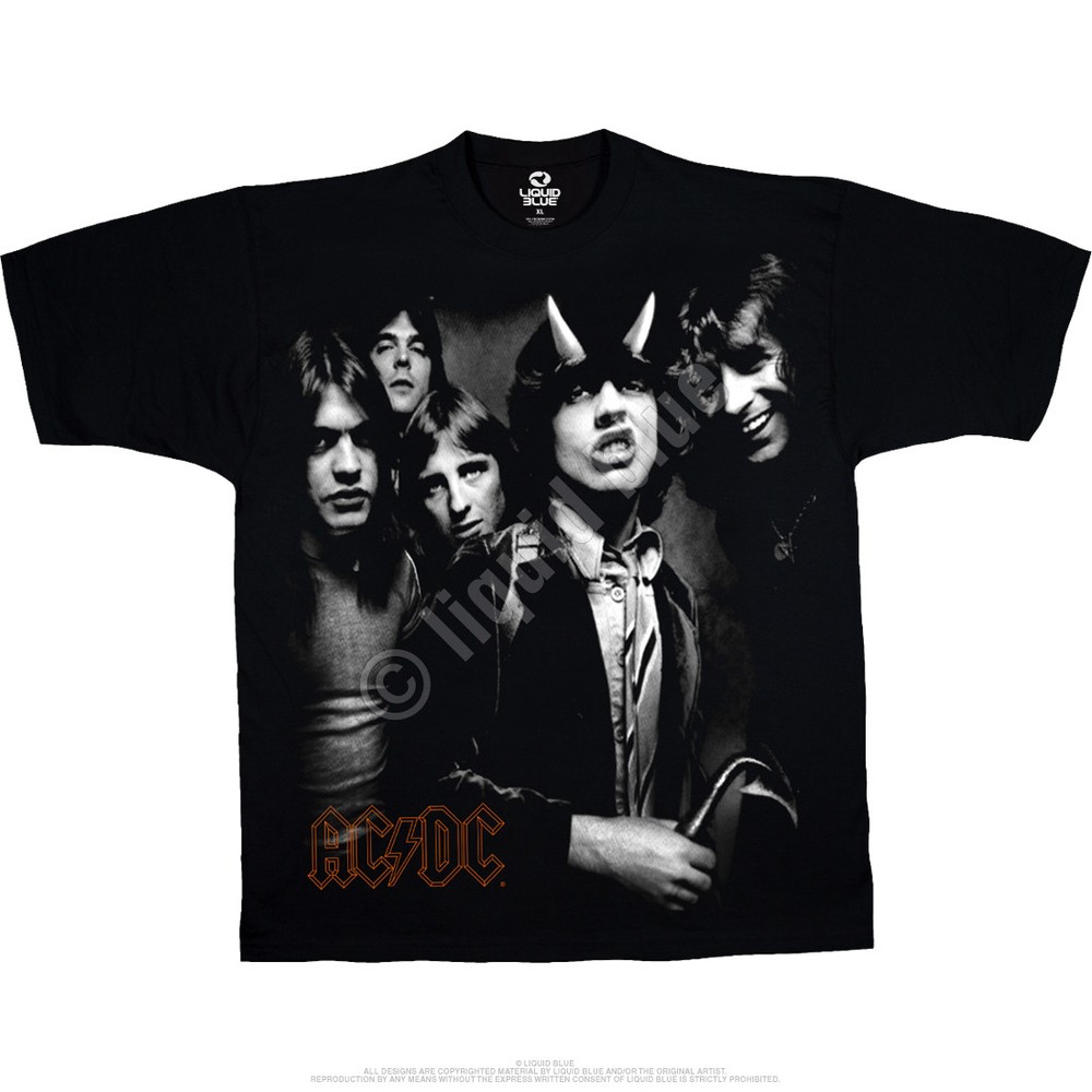 AC DC-HIGHWAY GROUP-TO HELL-T-SHIRT S-M-L-XL-XXL Angus Young, Bon Scott